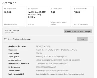 Laptop Dell Precision 7520 con cargador - miniatura 6