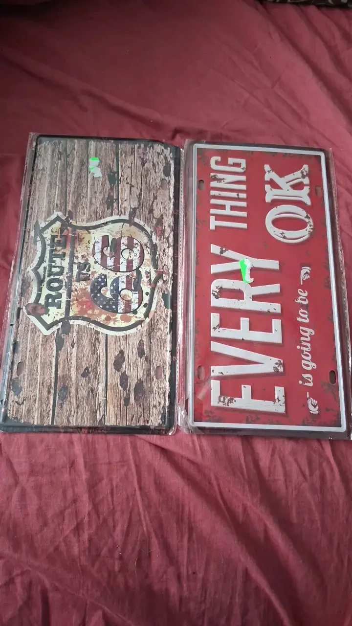Set de placas decorativas vintage metálicas - 2