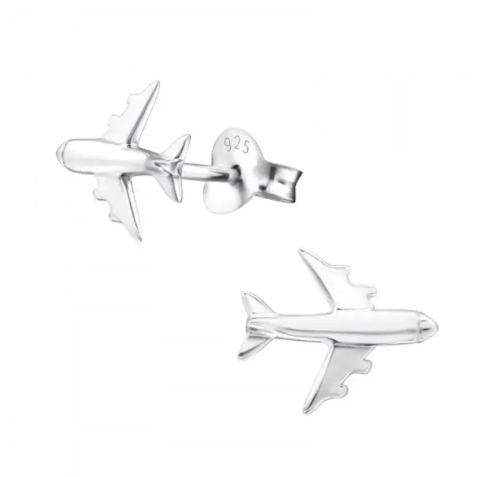 Aros de plata 925 diseño avión - 2