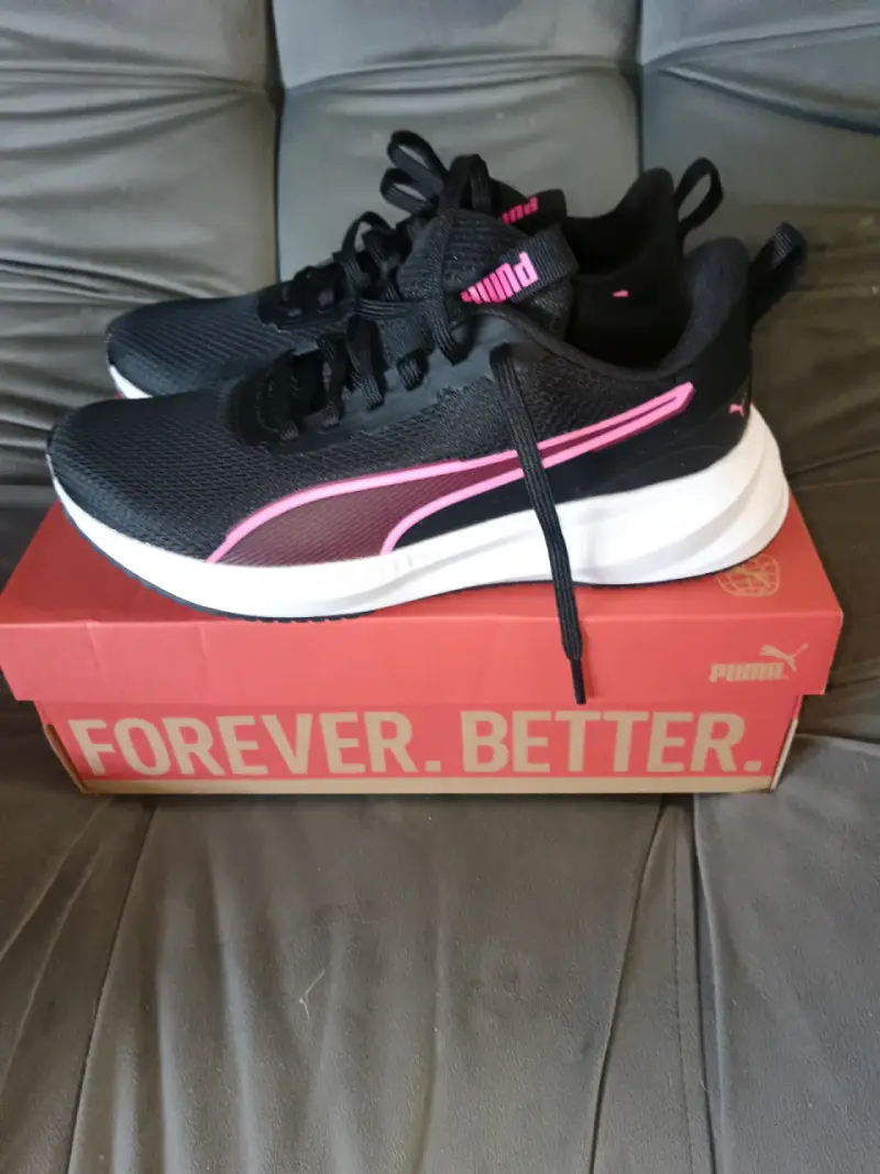Zapatillas deportivas Puma Flyer Lite 3 negras y rosadas - 3