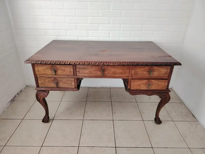 Escritorio de madera estilo vintage con cajones - 1
