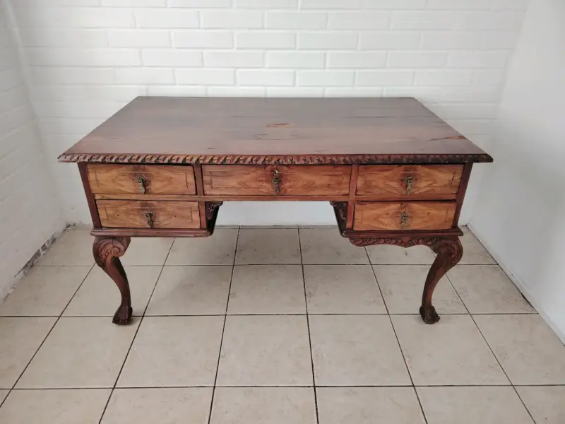 Escritorio de madera estilo vintage con cajones - 2
