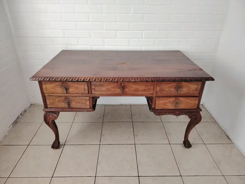 Escritorio de madera estilo vintage con cajones - 4