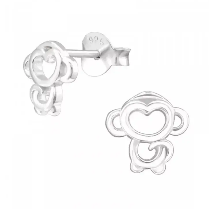 Aros de plata 925 diseño de mono para niña - 2
