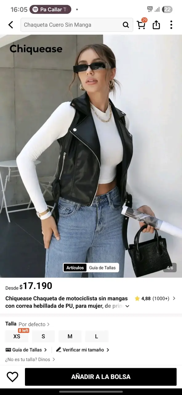 Chaqueta cuerina sin mangas nueva SHEIN - 1