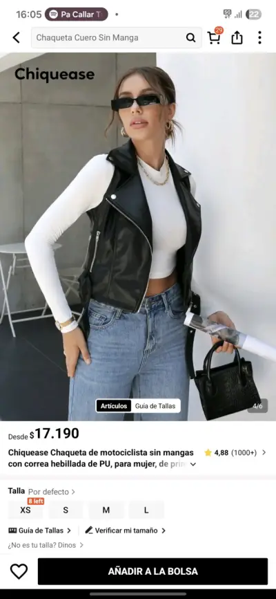 Chaqueta cuerina sin mangas nueva SHEIN - miniatura 1