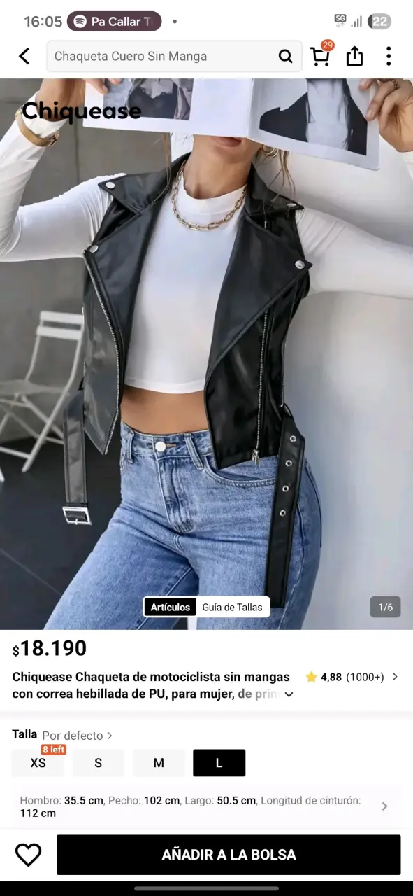 Chaqueta cuerina sin mangas nueva SHEIN - 3