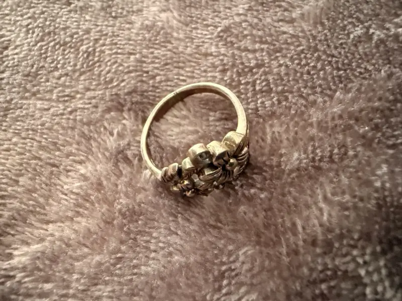 Anillo de plata con diseño floral vintage - 4