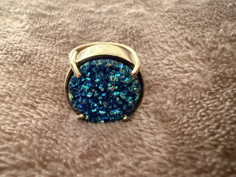 Anillo de plata con piedra azul brillante - 4