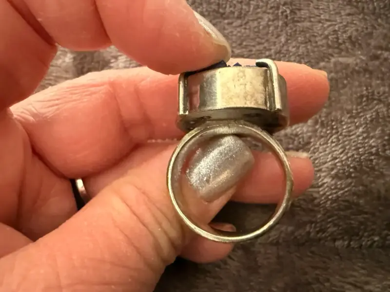 Anillo de plata con piedra azul brillante - 6