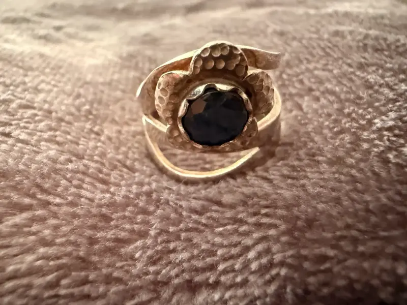 Anillo de plata con piedra azul - 3