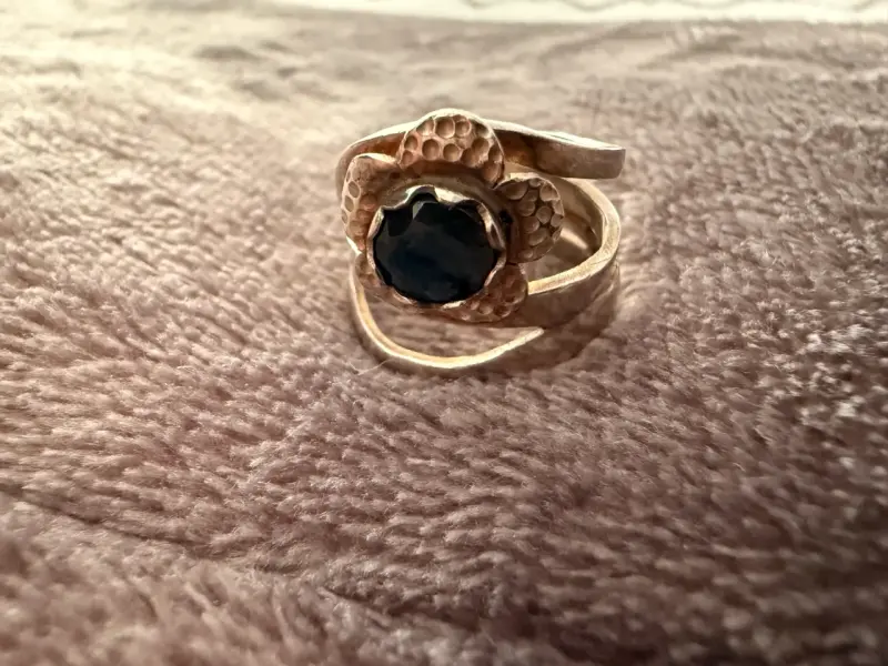 Anillo de plata con piedra azul - 4