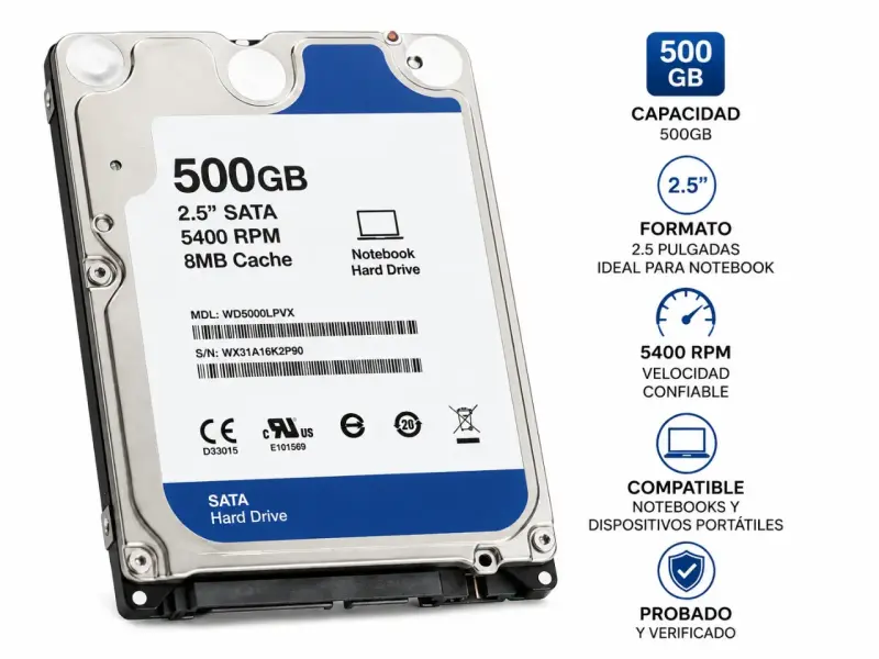 Disco Duro Interno 500GB 2.5'' SATA para Notebook - 1