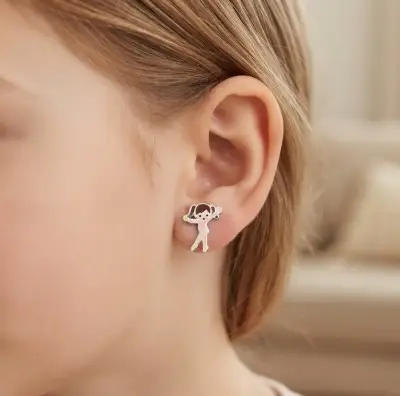 Aros de plata niña bailarina - miniatura 1