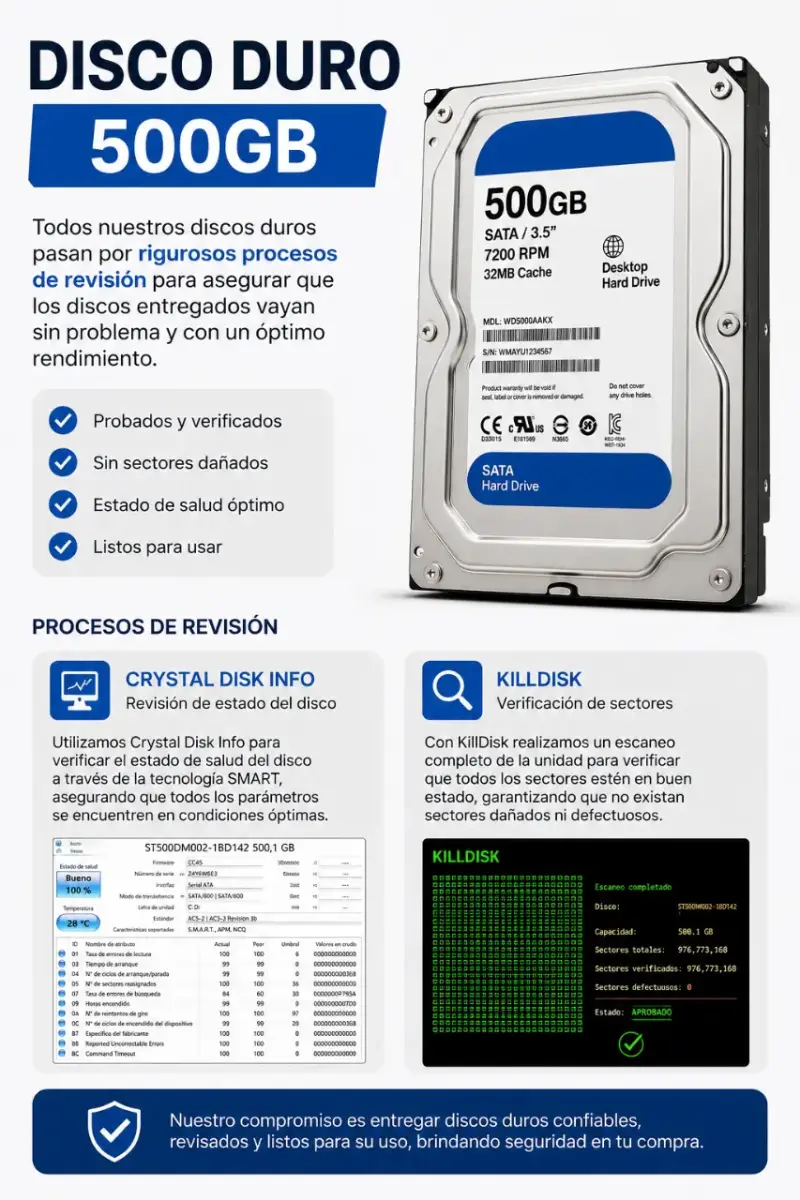 Disco Duro Interno 500GB SATA 3.5'' 5400 RPM - 2