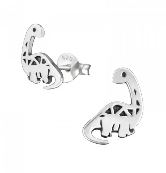 Aros de plata 925 diseño dinosaurio - 2