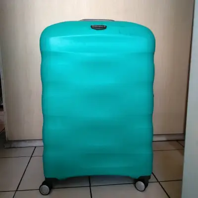 Maleta grande turquesa con ruedas Saxoline - miniatura 1
