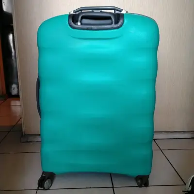 Maleta grande turquesa con ruedas Saxoline - miniatura 2