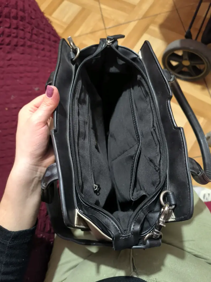 Bolso de mano bicolor elegante lounge - 4