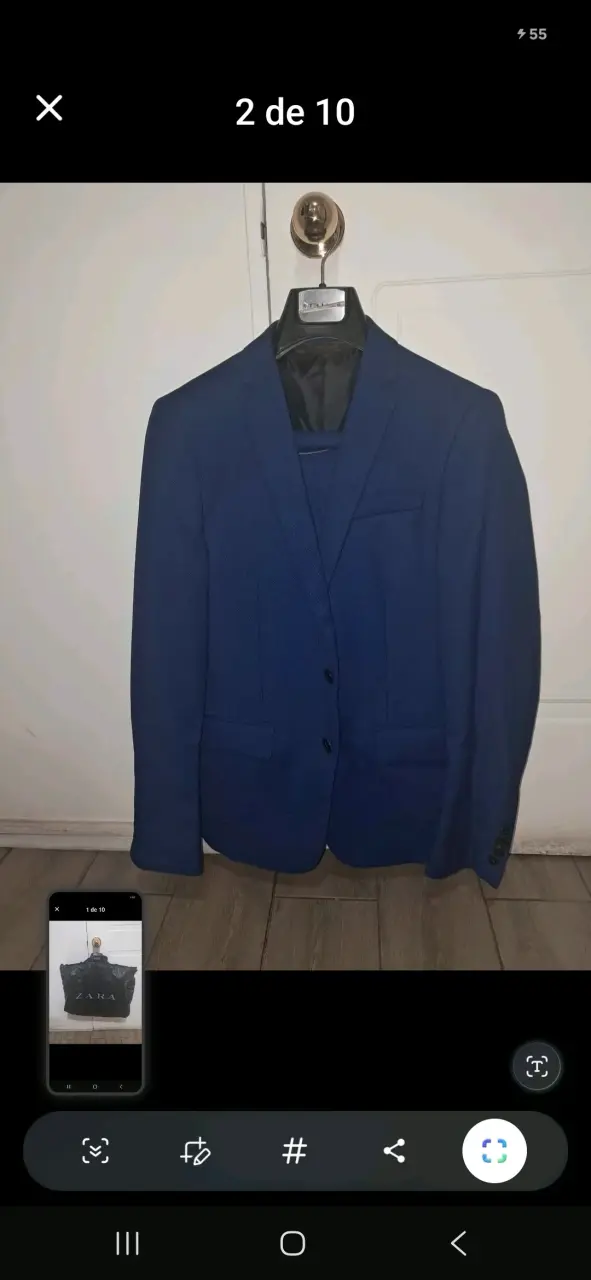 Traje azul Hombre Marca Zara T42 SlimFit - 3