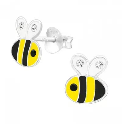 Aros de abeja para niña en plata 925 - miniatura 2