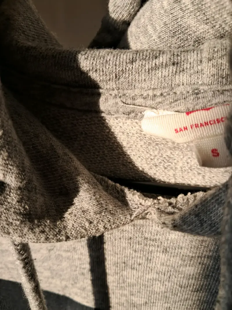 Polerón con capucha gris Levi's logo frontal - 6
