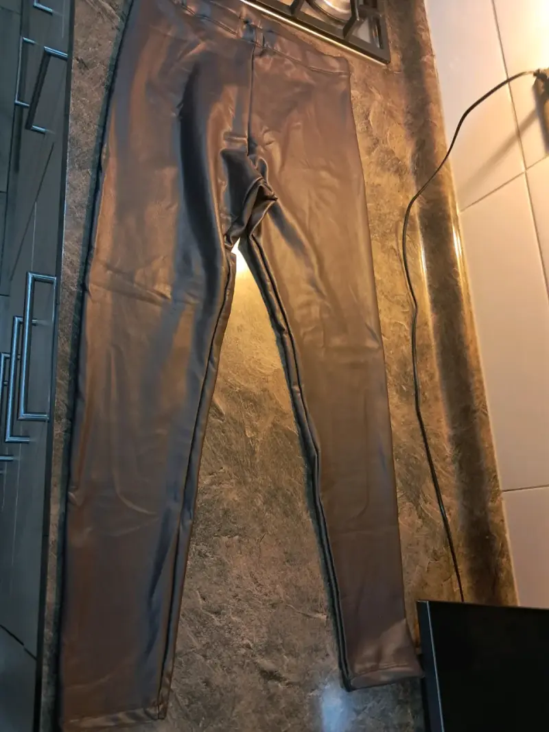 Leggings de cuero sintético H&M marrón - 3