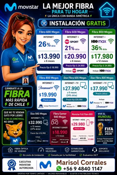 Planes de Fibra Óptica Movistar con Descuentos - miniatura 1