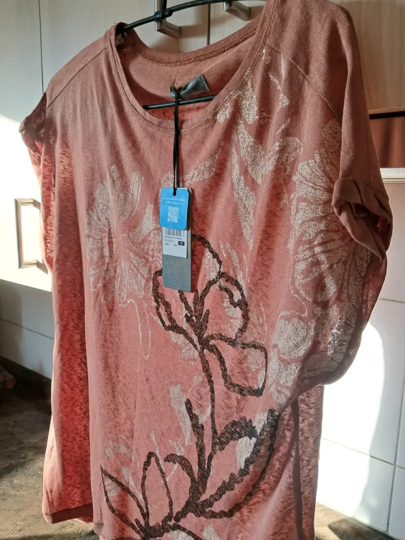 Polera manga corta floral marrón Greenfield - 6