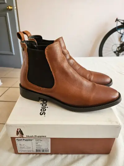 Botines de cuero marrón Hush Puppies Daffne - miniatura 1