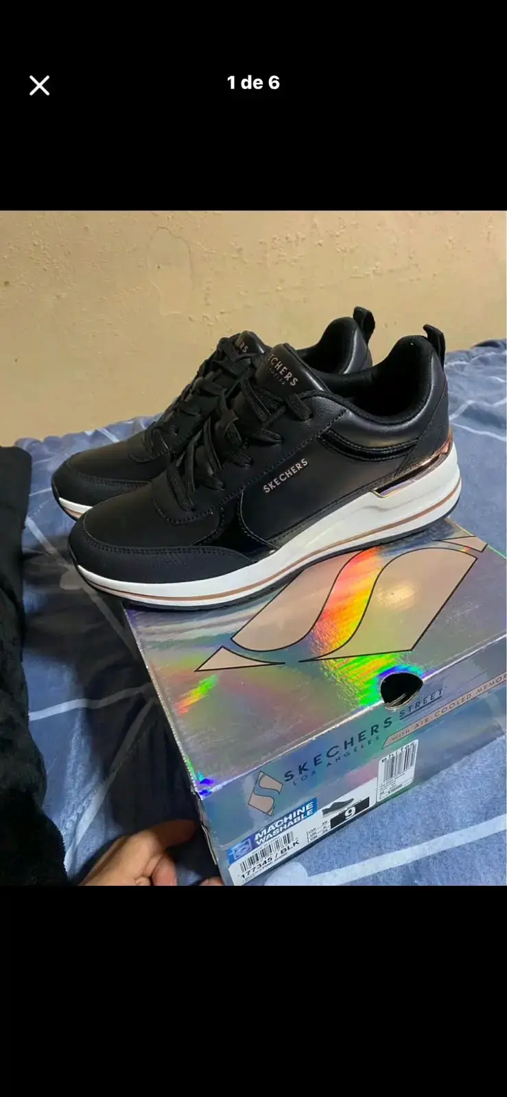 Zapatillas negras Skechers para mujer - 2