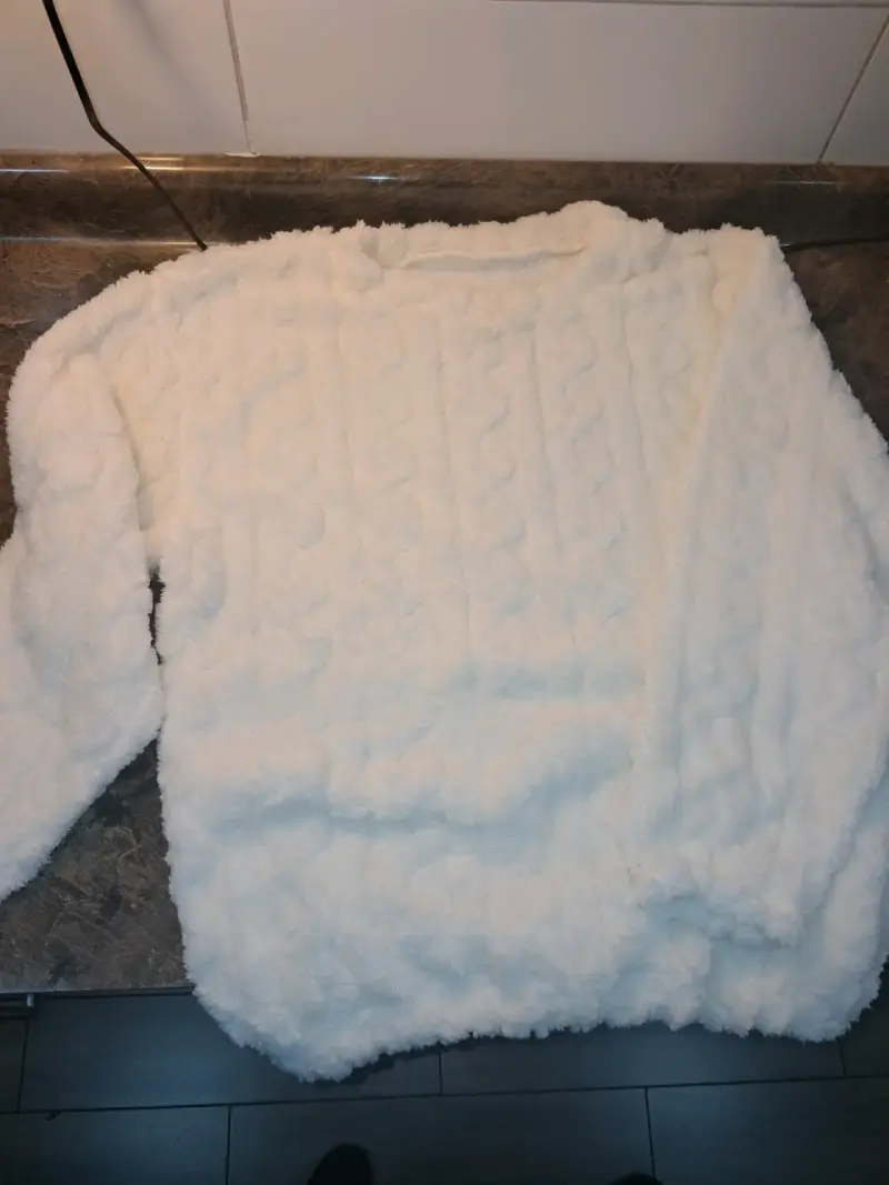 Pijama de felpa blanco cálido para invierno - 4