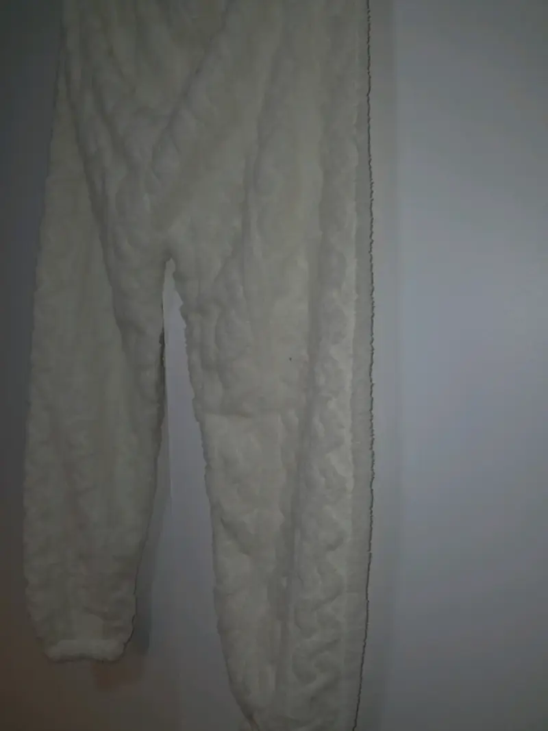 Pijama de felpa blanco cálido para invierno - 6