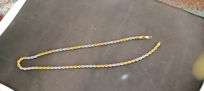 Collar bicolor de cadena trenzada de bisutería - 4