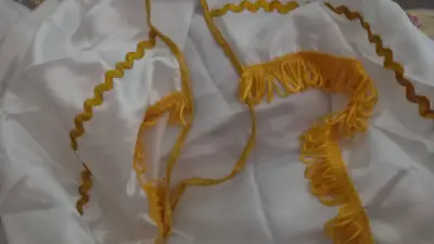 Disfraz de ángel o diablada blanco con dorados - miniatura 4