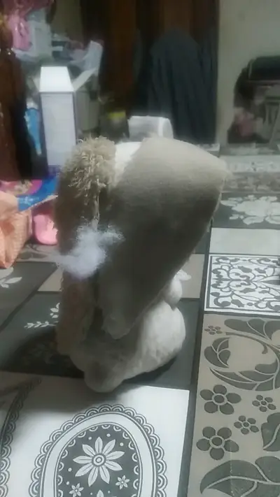 Peluche de conejo gris con orejas largas - miniatura 3