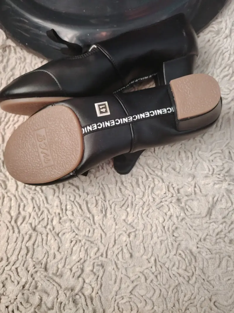 Zapatos de baile negro con tacón bajo - 2