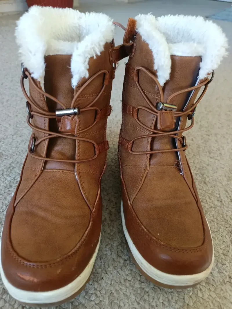 Botas de invierno marrones con forro de piel sintética - 3