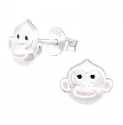 Aros de plata con diseño de mono - miniatura 2