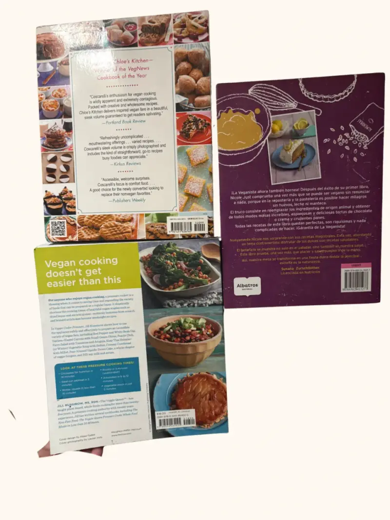 Set de libros de cocina vegana ( inglés y español - 2