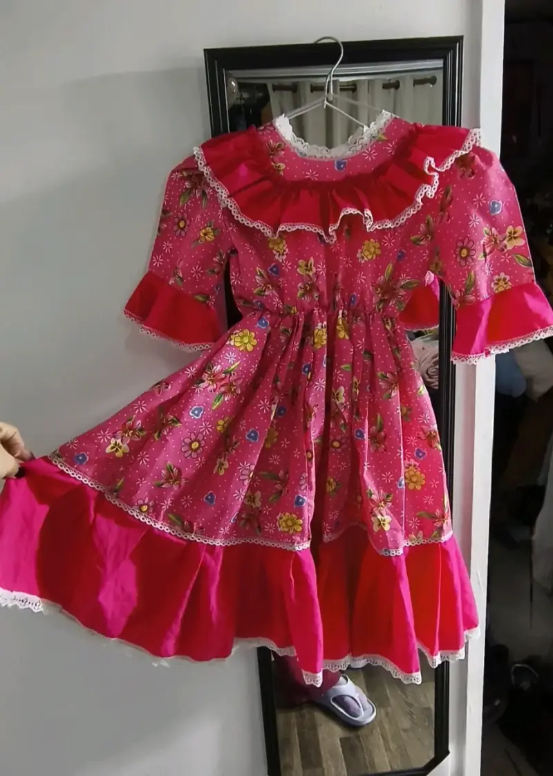 Vestido de cueca para niñas, talla 8-10