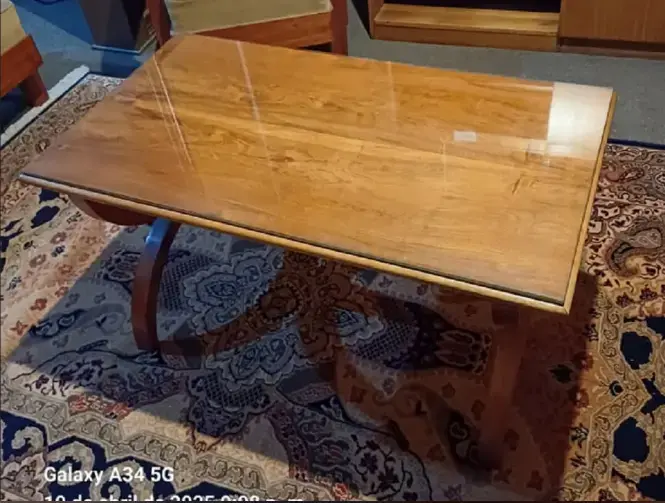 Antigua Mesa De Centro/Auxiliar en Madera Nativa - 1