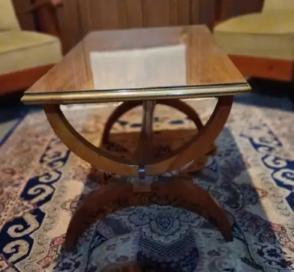 Antigua Mesa De Centro/Auxiliar en Madera Nativa - 2
