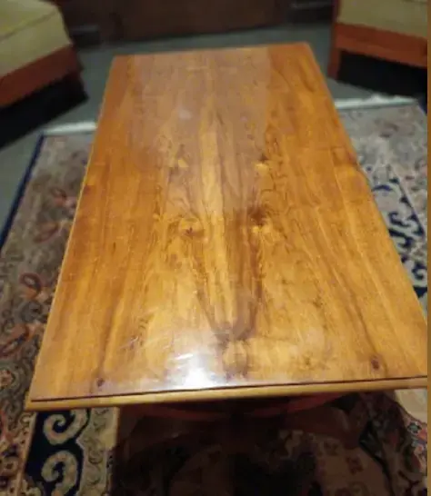 Antigua Mesa De Centro/Auxiliar en Madera Nativa - 3