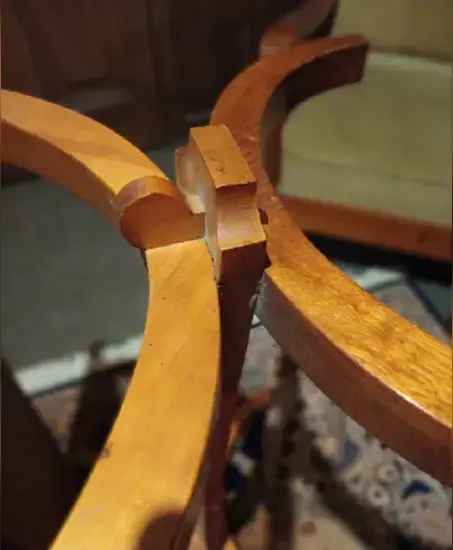 Antigua Mesa De Centro/Auxiliar en Madera Nativa - 4