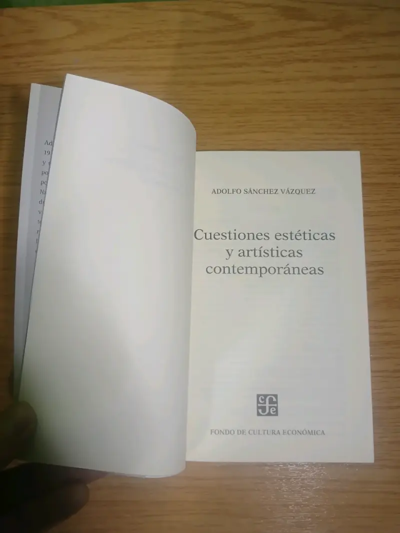 Libro Cuestiones Estéticas y Artísticas Contemporáneas de Adolfo Sánchez Vázquez - 5
