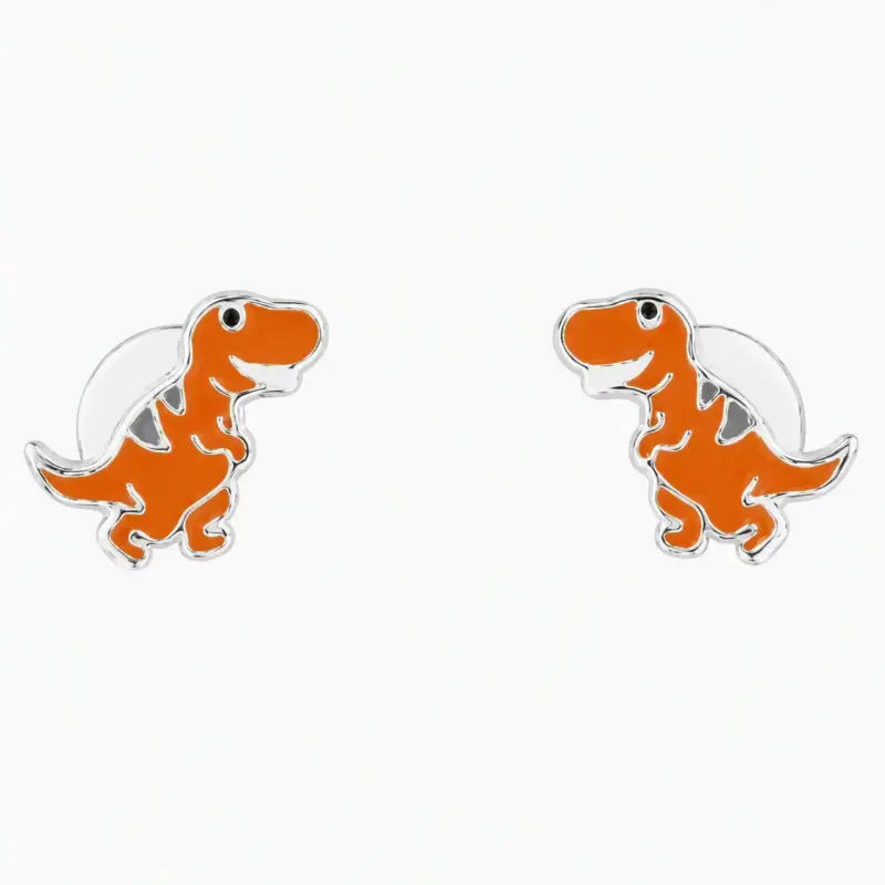 Aros de dinosaurio naranja para mujer - 2