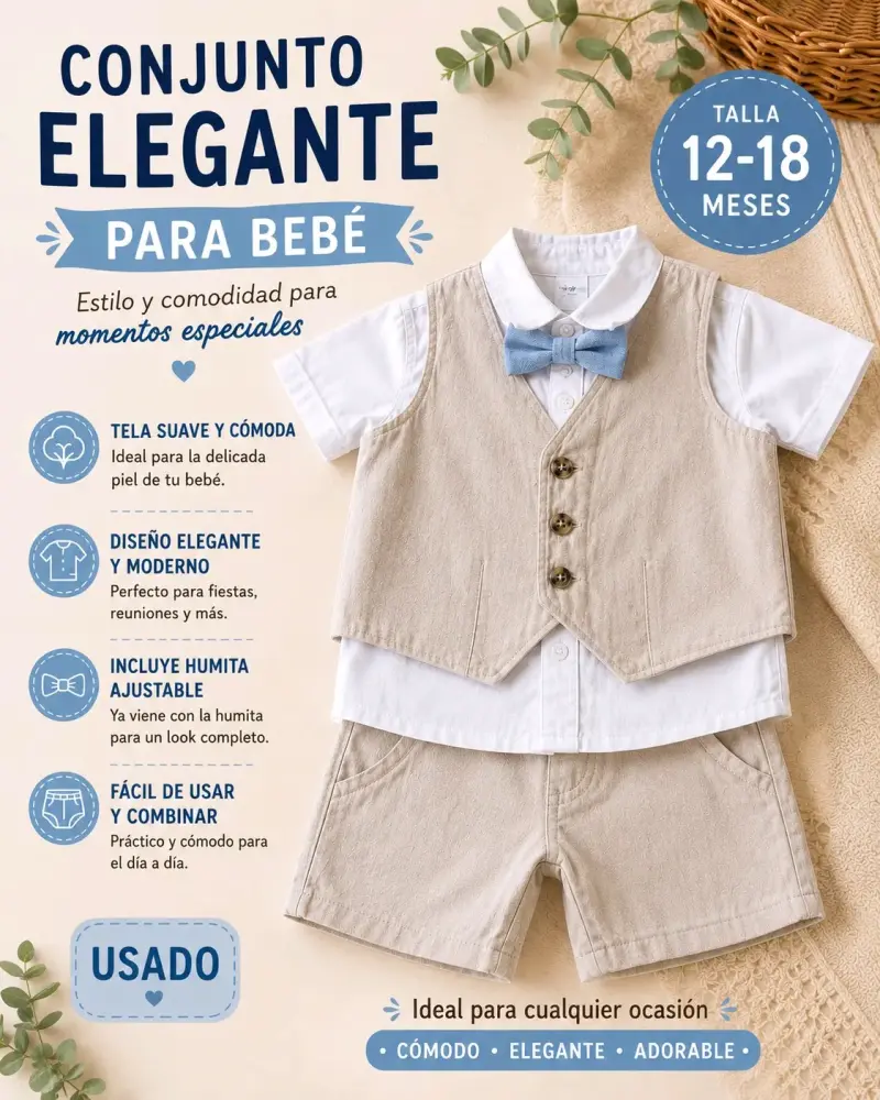 Conjunto elegante para bebé 12-18 meses - 1