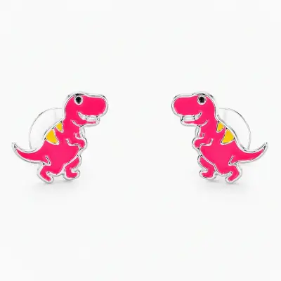 Aros de dinosaurio rosado para niñas - miniatura 2