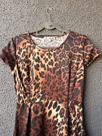 Vestido animal print estilo leopardo talla L - miniatura 1